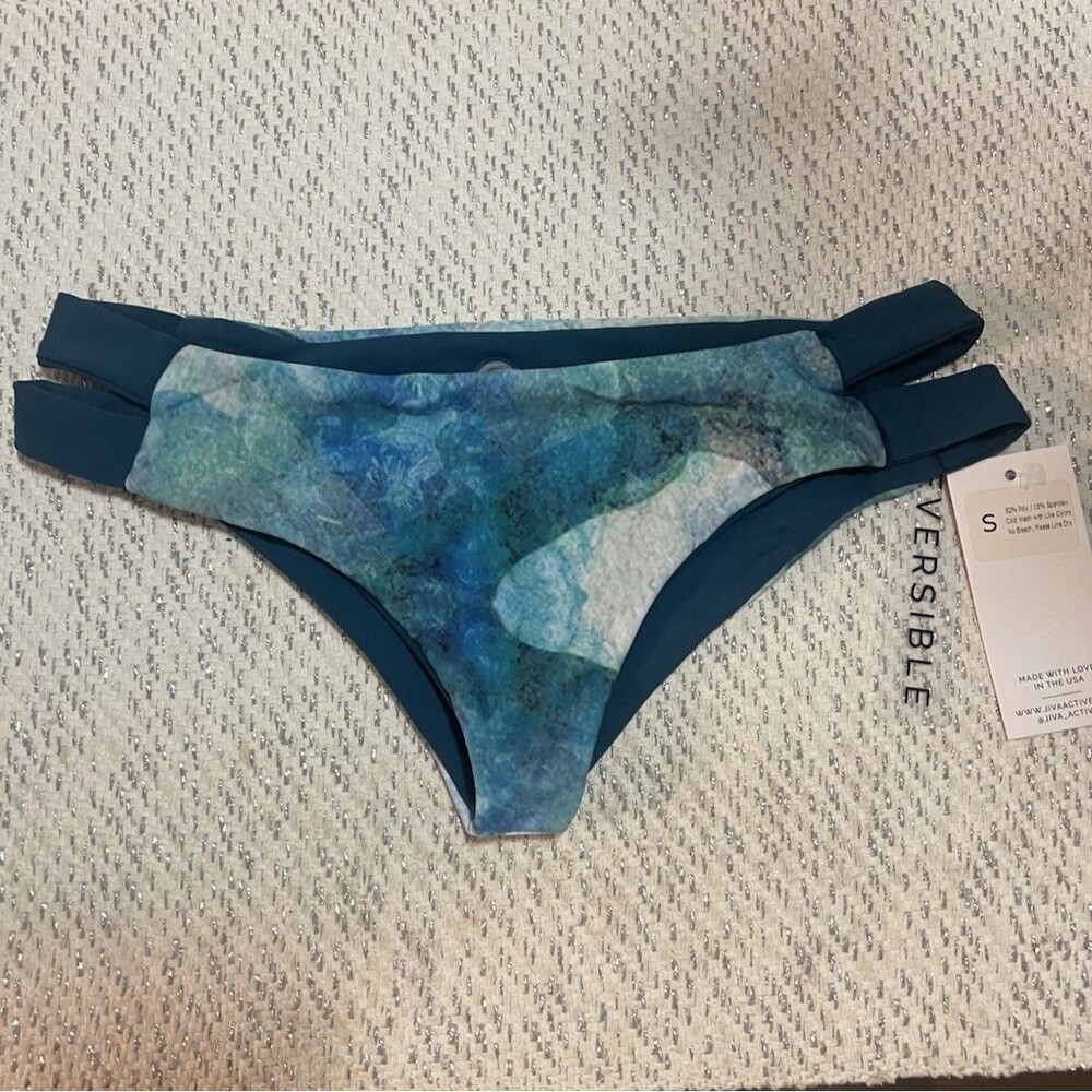 Jiva Reversible Bikini Bottom Beachwear Made In USA NWT Sz S